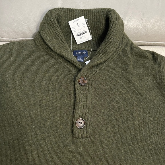 NWT - J. Crew Men’s Shawl Collar Lambswool Blended Sweater - Size L - Picture 5 of 8